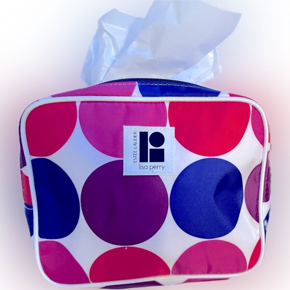 New! Never used! Estée Lauder Lisa Perry zippered makeup bag!